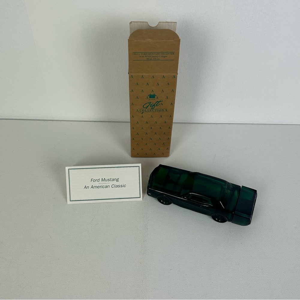 Avon - VTG ' 1994' - NIB - 1964 1/2 Ford 'Green Glass' Mustang, full